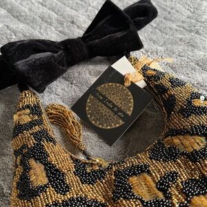 VIRAL INDIA - Elegant Leopard Beaded Mini Bag with bow